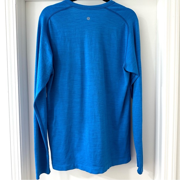 Lululemon Men's Bright Blue Tech Long Sleeve Henley, Size Large - Picture 5 of 8